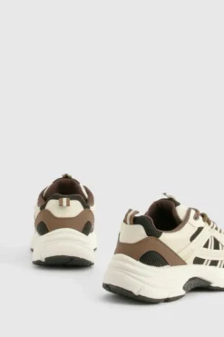 Trainers*boohoo Tonal Sporty Panelled Trainers chocolate