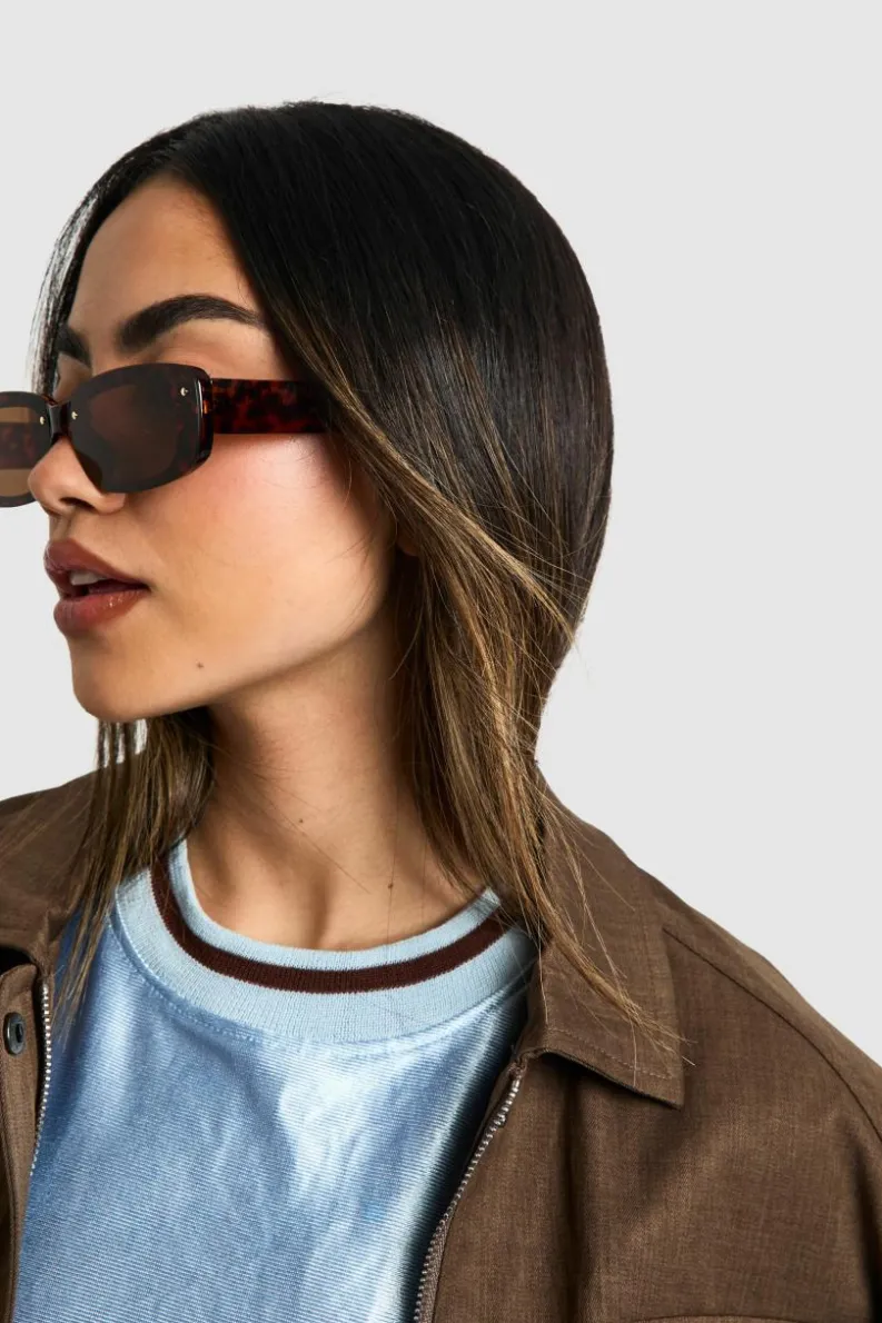 Sunglasses*boohoo Tortoiseshell Frame Square Sunglasses brown