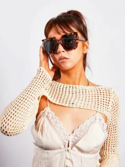 Sunglasses*SVNX Tortoiseshell Oversized Cat Eye Sunglasses Brown