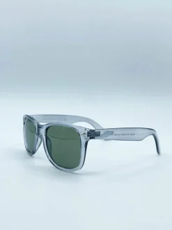 Sunglasses*SVNX Translucent Wayfarer with Khaki Lenses Grey