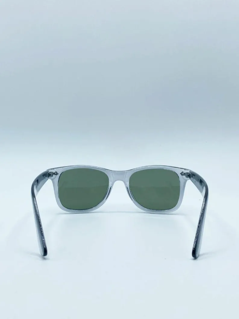 Sunglasses*SVNX Translucent Wayfarer with Khaki Lenses Grey