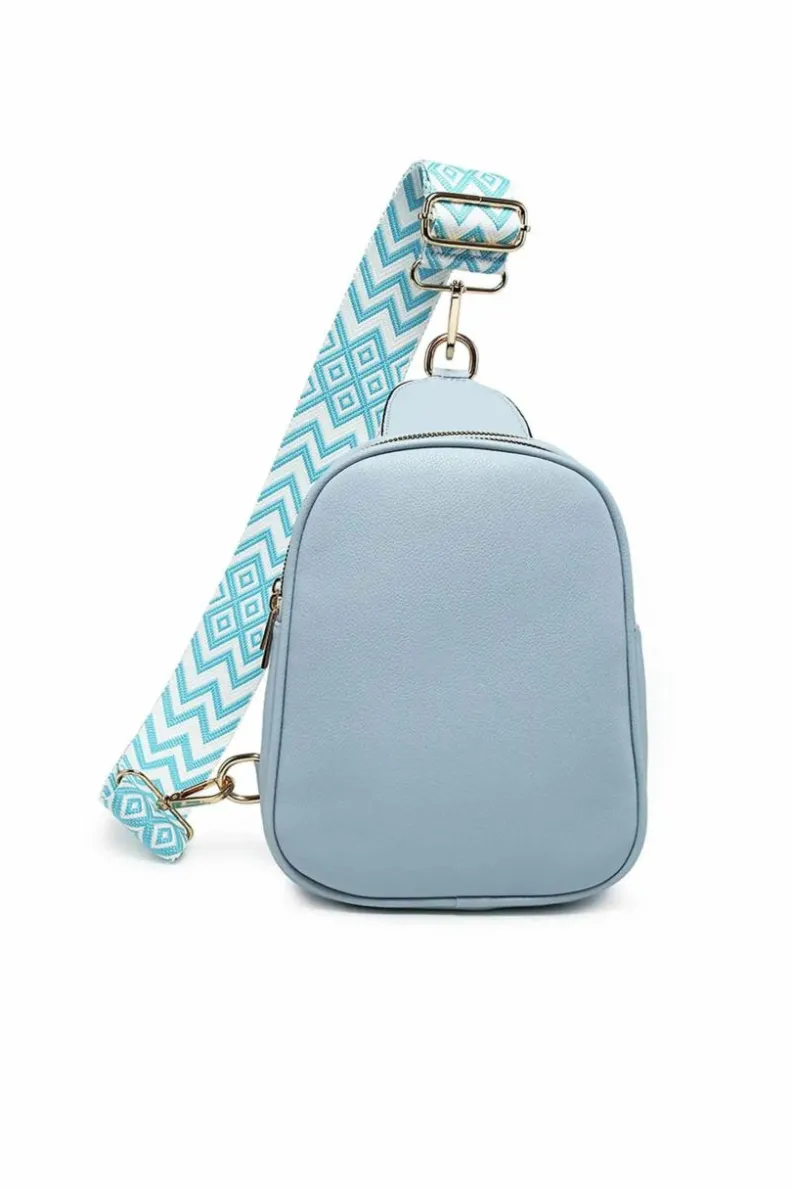 Cross-Body Bags|Handbags*Kitise Trendy Sling Dual Compartments Crossbody Bag Backpack Style With Ajustable Strap Light Blue