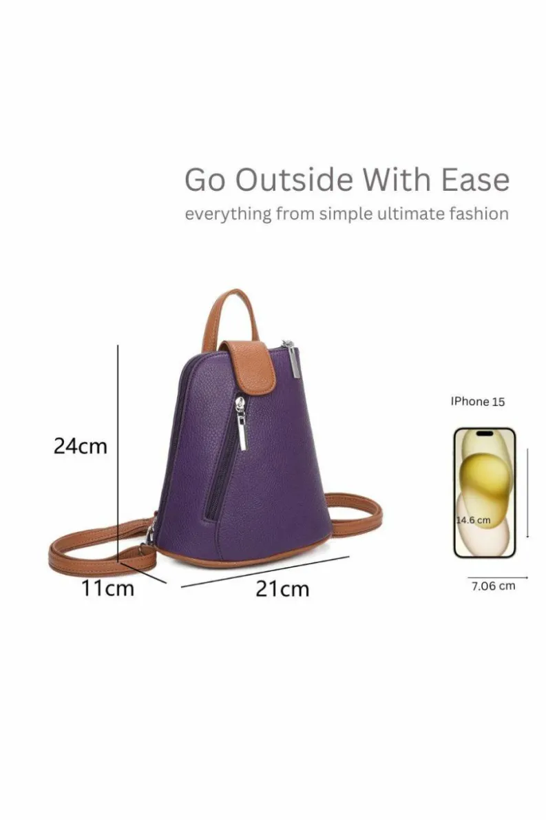 Handbags*Kitise Trendy Small Convertible Practical Backpack Beige