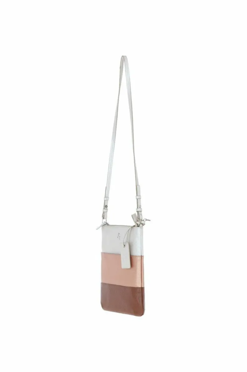 Cross-Body Bags|Handbags*Ashwood Leather Tricolore Elegante' Leather Crossbody Bag Tan