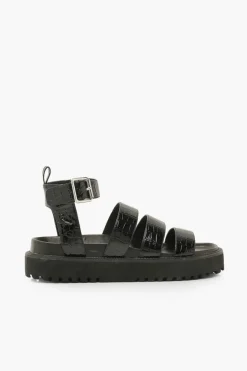 Flats|Sandals*boohoo Triple Strap Chunky Footbed Sandals black