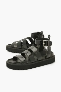 Flats|Sandals*boohoo Triple Strap Chunky Footbed Sandals black