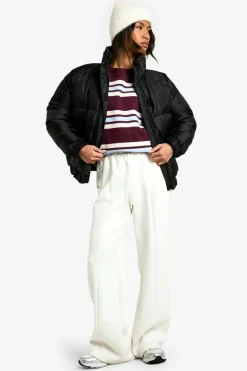 Sweatshirts|Dsgn Studio*boohoo Triple Striped Oversized Sweatshirt burgundy