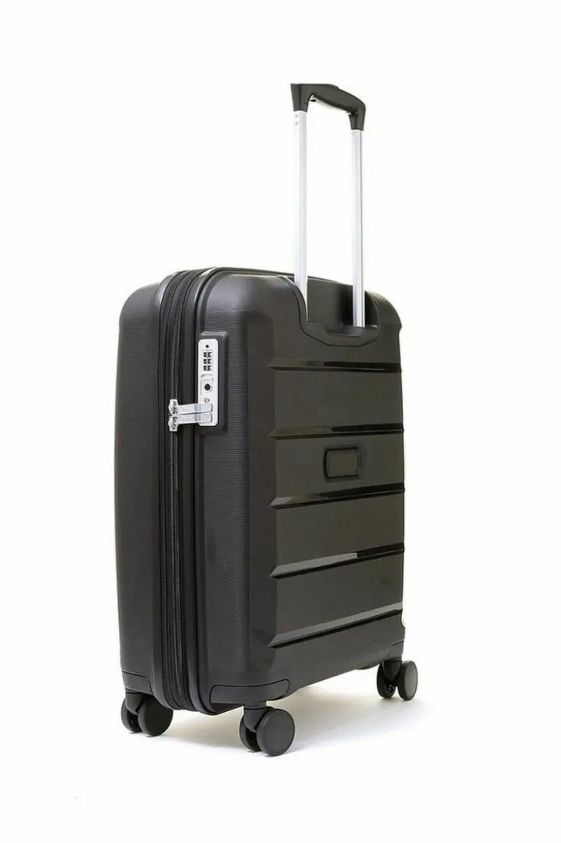 Handbags*Rock Tulum 8 Wheel Hardshell Expandable Suitcase Small Black