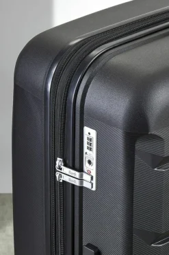 Handbags*Rock Tulum 8 Wheel Hardshell Expandable Suitcase Small Black