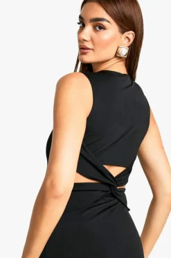 Maxi Dresses*boohoo Twist Back Detail Maxi Dress black