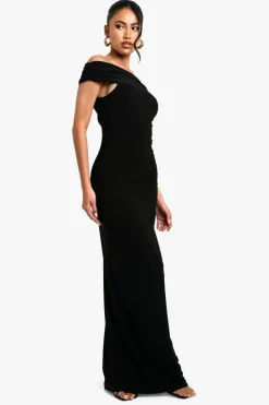 Maxi Dresses|Dresses*boohoo Twist Detail Off Shoulder Drape Maxi Dress black