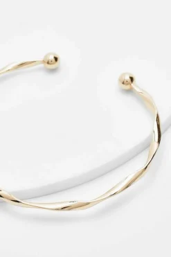 Bracelets*boohoo Twisted Molten Bangle Bracelet gold