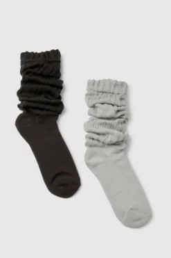 Tights & Socks|Tights & Socks*boohoo Two Pack Knitted Slouchy Socks multi