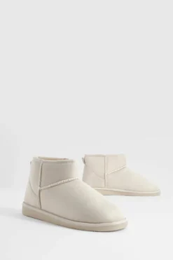 Sandals|Cosy Boots*boohoo Ultra Mini Cosy Ankle Boots ecru