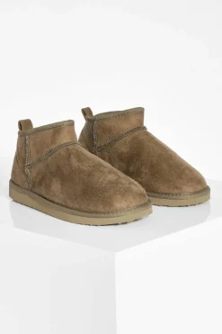 Cosy Boots|Flat Boots*boohoo Ultra Mini Cosy Boots olive
