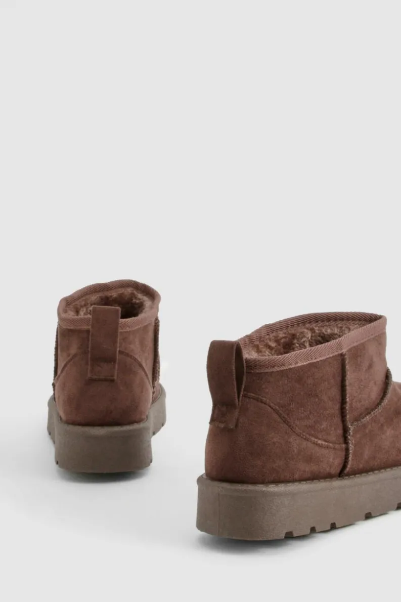 Cosy Boots|All Boots*boohoo Ultra Mini Faux Fur Lined Boots chocolate