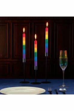 Candles & Diffusers|Candles*Deco Express Unscented Rainbow Colour Taper Candles Pack of 6 Multi