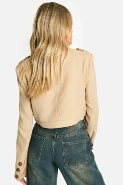Up To 80% Off Winter Warmers|Suits & Tailoring*boohoo Utility Crop Blazer stone