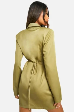 Blazer Dresses|Suits & Tailoring*boohoo Utility Tie Waist Blazer Dress khaki