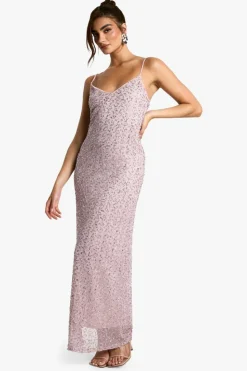 Maxi Dresses*boohoo V Neck Hand Embellished Maxi Dress pink