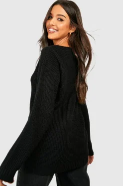 Jumpers|Jumpers & Cardigans*boohoo V Neck Jumper black