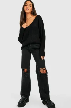 Jumpers|Jumpers & Cardigans*boohoo V Neck Jumper black