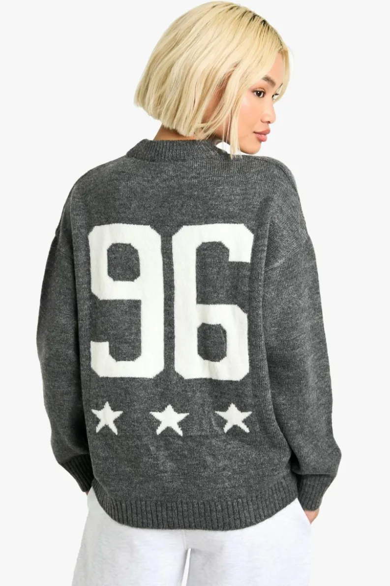 Jumpers|Jumpers & Cardigans*boohoo Varsity Crew Neck Jumper mid grey