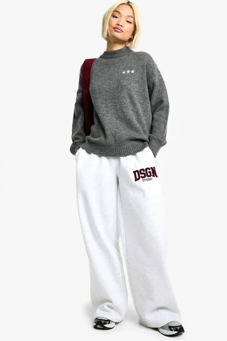 Jumpers|Jumpers & Cardigans*boohoo Varsity Crew Neck Jumper mid grey