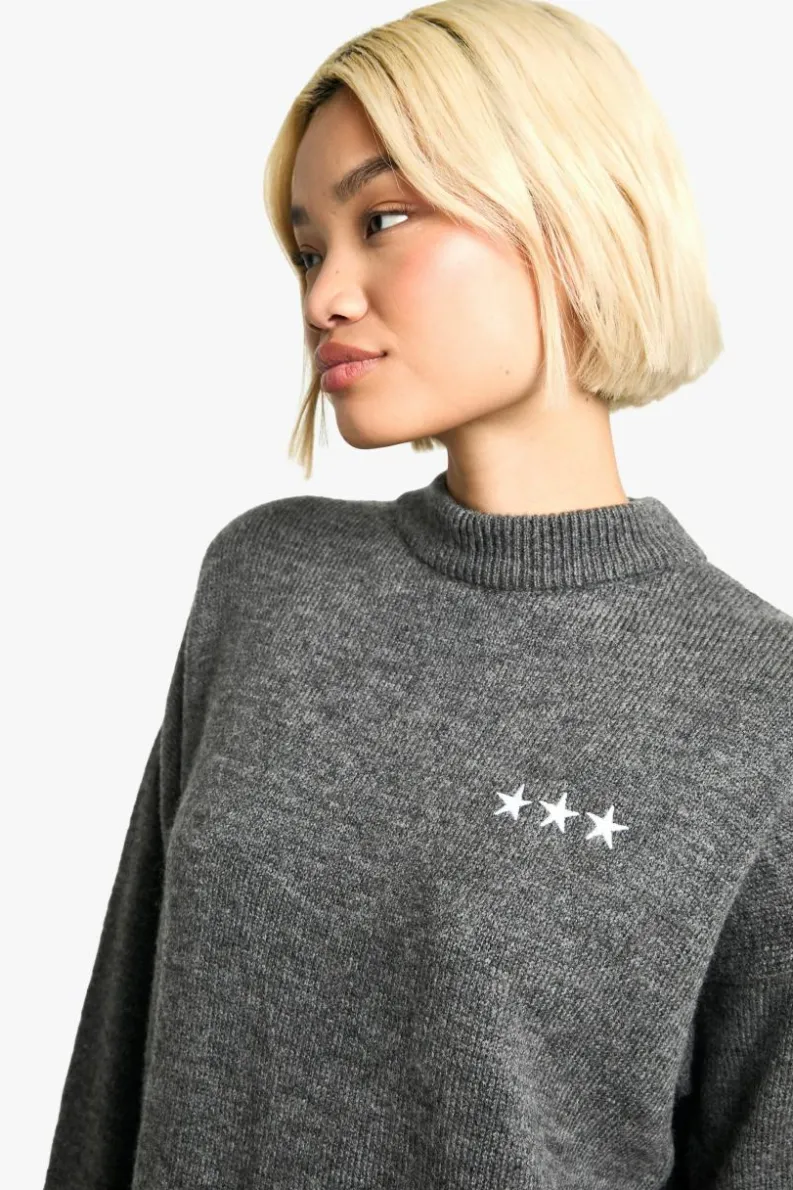 Jumpers|Jumpers & Cardigans*boohoo Varsity Crew Neck Jumper mid grey