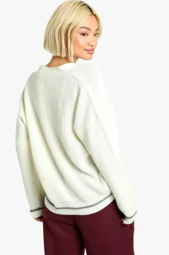Cardigans*boohoo Varsity Knitted Cardigan cream