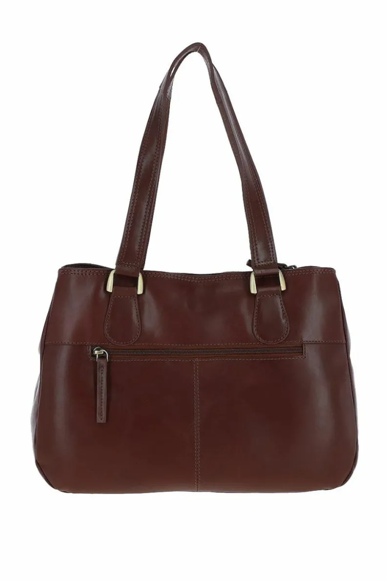 Shoulder Bags*Ashwood Leather Vegetable Tanned Three Section Real Leather Shoulder Bag Light Brown