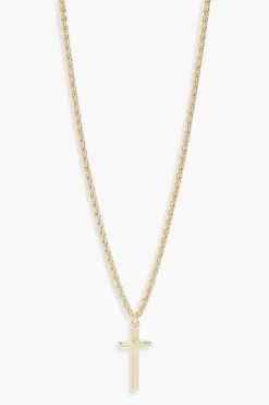 Necklaces*boohoo Vintage Chain Cross Pendant Necklace gold
