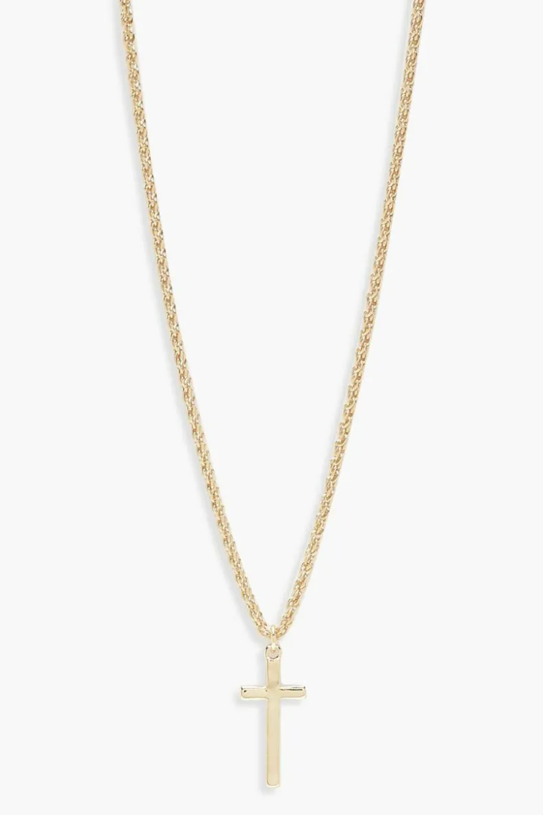 Necklaces*boohoo Vintage Chain Cross Pendant Necklace gold