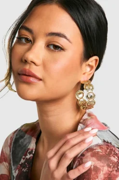 Earrings*boohoo Vintage Style Oversized Hoop Earrings gold