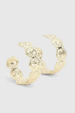 Earrings*boohoo Vintage Style Oversized Hoop Earrings gold