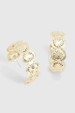 Earrings*boohoo Vintage Style Oversized Hoop Earrings gold