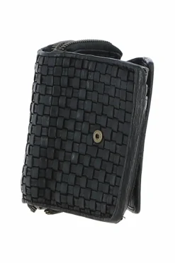 Handbags*Ashwood Leather Vintage Woven Leather 7 Card Purse Black
