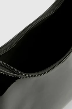 Shoulder Bags|Handbags*boohoo Vinyl Curve Shaped Shoulder Bag black