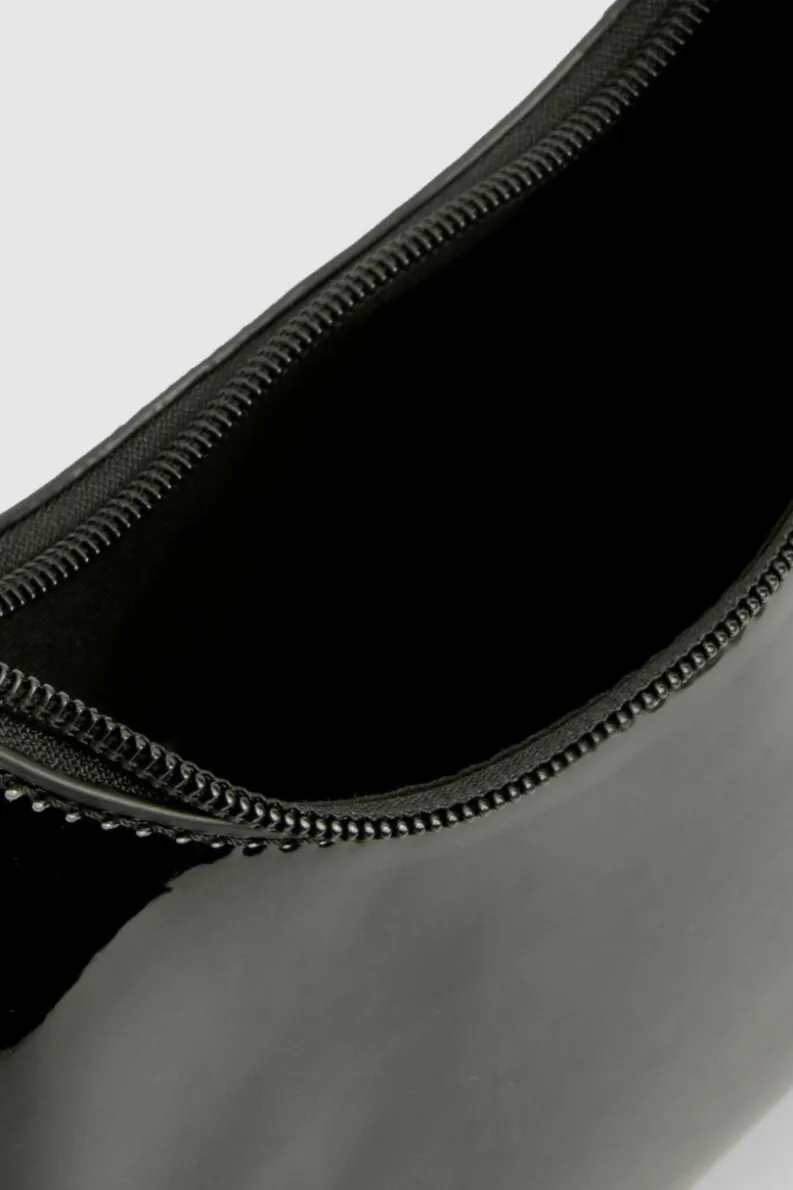 Shoulder Bags|Handbags*boohoo Vinyl Curve Shaped Shoulder Bag black