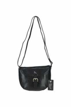 Handbags|Cross-Body Bags*Ashwood Leather Violet' Real Leather Flap-Over Crossbody Bag Black