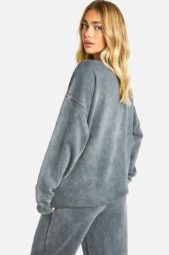 Sweatshirts|Hoodies & Sweatshirts*boohoo Washed Oversized Sweatshirt charcoal