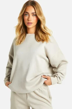 Sweatshirts|Hoodies & Sweatshirts*boohoo Washed Oversized Sweatshirt stone