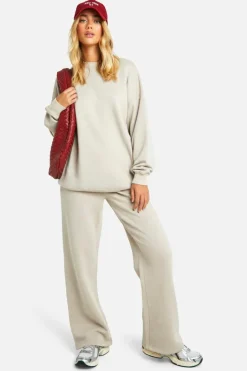 Sweatshirts|Hoodies & Sweatshirts*boohoo Washed Oversized Sweatshirt stone