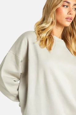 Sweatshirts|Hoodies & Sweatshirts*boohoo Washed Oversized Sweatshirt stone