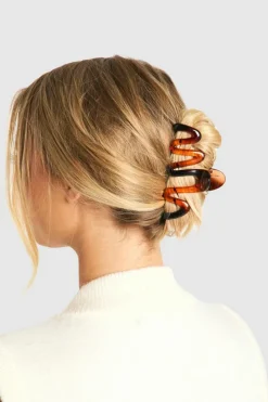 Hair Accessories*boohoo Wavy Clear Hair Clip brown
