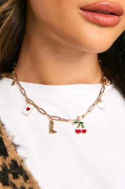 Necklaces*boohoo Western Charm Necklace gold
