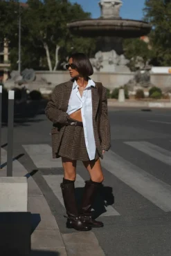 Knee High Boots|Cowboy Boots*boohoo Western Style Buckle Detail Knee High Boots brown