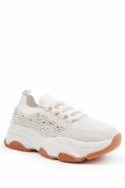 Trainers*Where's That From Whisper' Chunky Sole Knit Trainers With Crystal Embellishment Beige