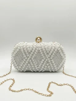 Handbags|Clutch Bags*SVNX Beaded Clutch Bag White