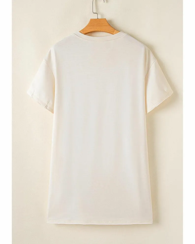 Shirt Dresses*Azura Exchange Floral Peace Sign Graphic T Shirt Dress White